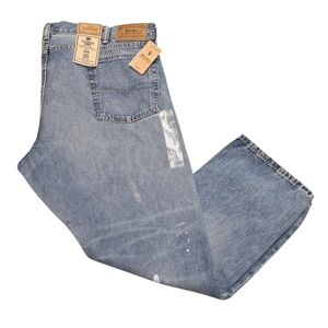 Polo Ralph Lauren Hampton Straight Leg Jeans with Paint Splatters Size 42x30 New